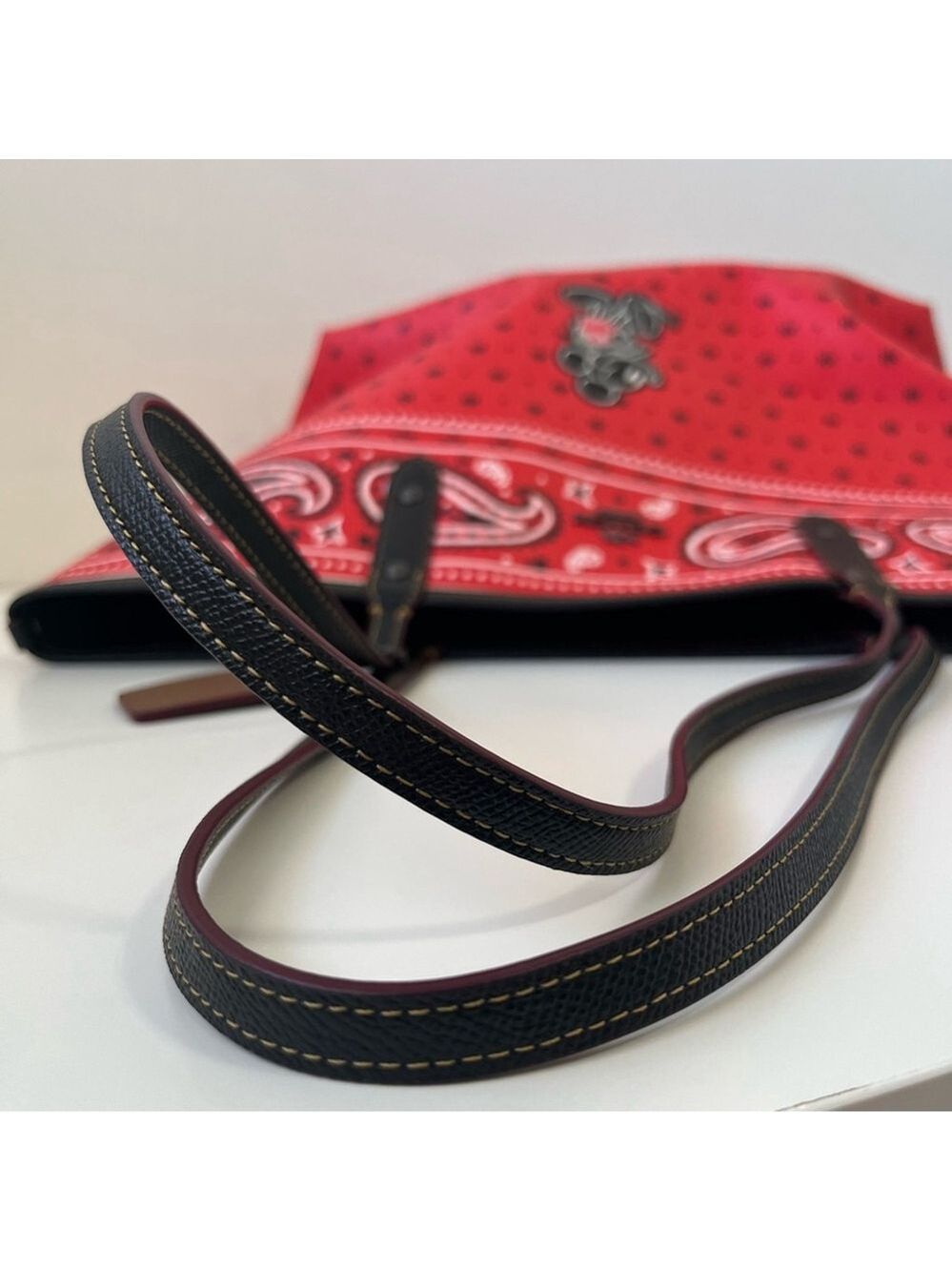 DISNEY X COACH Mickey Mouse Reversible Bandana Print City Tote - Picture 9 of 12